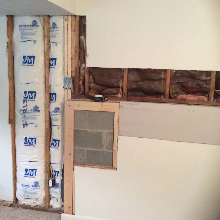 Wall insulation replacement during Contents Cleaning & Restoration in Hermantown